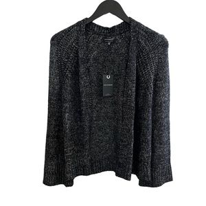 LUCKY open front cardigan sweater knit black size XS NEW!